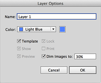 Configurações do layer